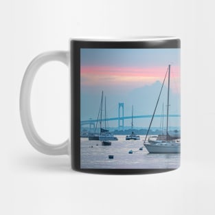 Pell Bridge Newport Harbor Newport RI Rhode Island Purple Sunset Mug